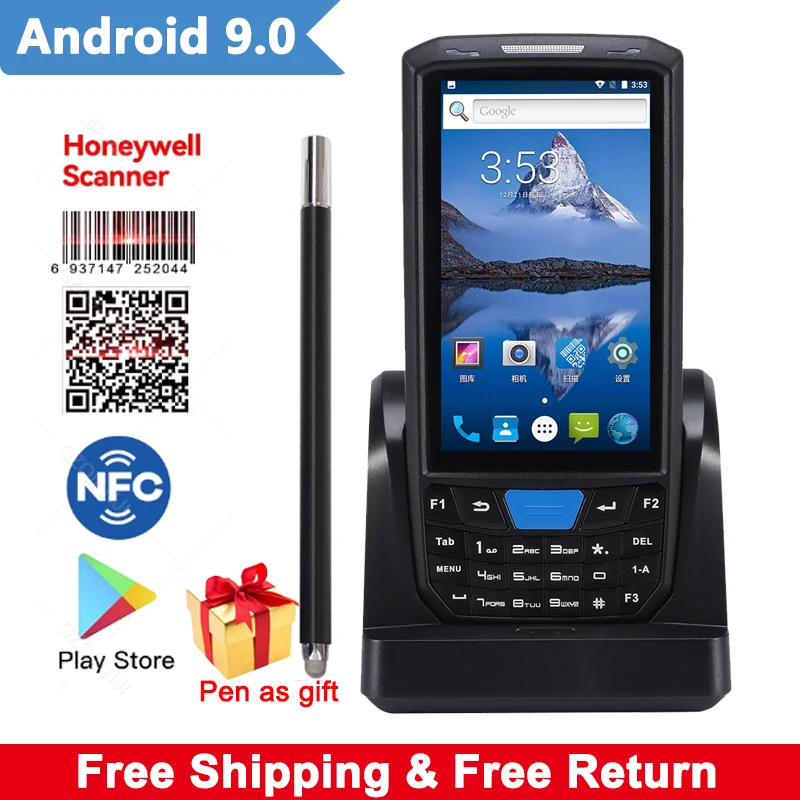 

Top Sell Android Handheld Terminal PDA Honeywell Barcode Scanner 1D Laser 2D QR Portable Data Collector Terminal with 4G NFC