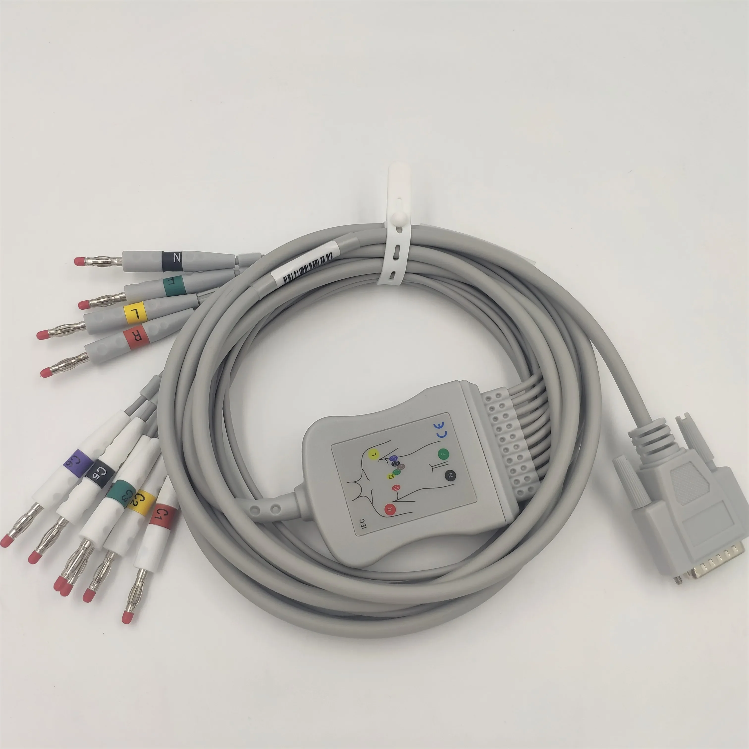 EKG кабель 10 выводов банан/DIN/защелка/зажим для Nihon Kohden Cardiofax EKG-8270/8350/8370/6151/6353