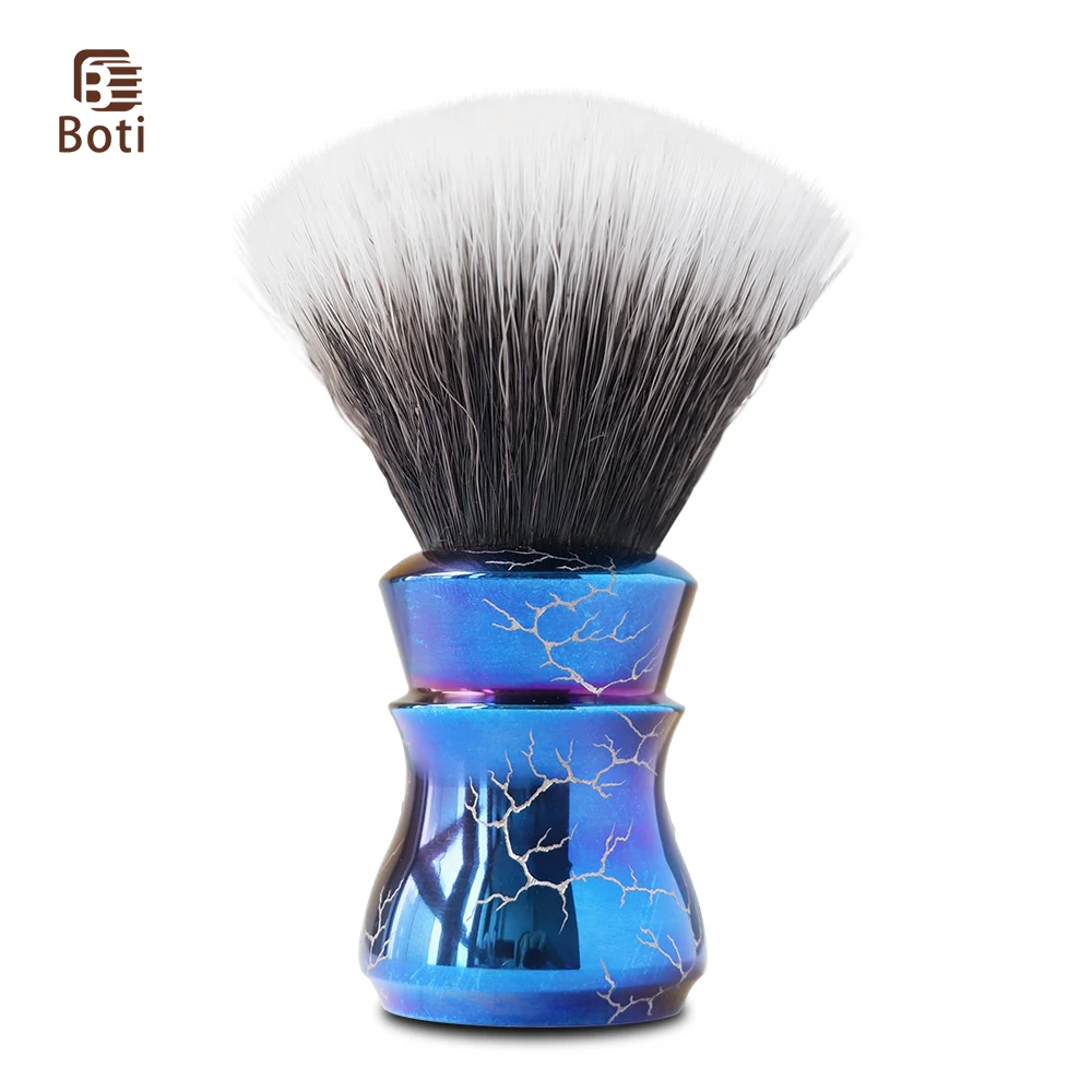 Boti Shaving Brush Tuxedo 5th Synthetic Hair with Colorful GR5 Titanium Thunder Handle Barbershop Men's Beard Wet Shaving Tools