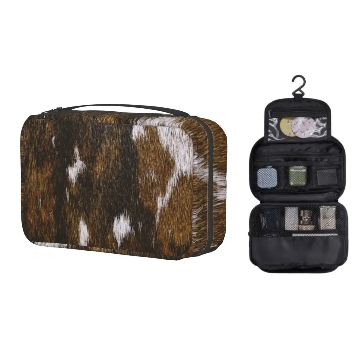 

Женская дорожная косметичка из воловьей кожи с животным принтом