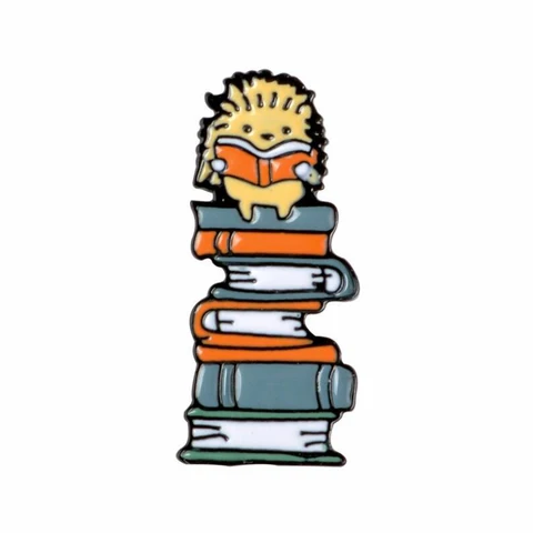 Модная мультяшная книга, металлическая эмалированная брошь, милые часы, звездный кот, котенок, библиотека, булавка, индивидуальный шарм, бижутерия, подарок для ребенка