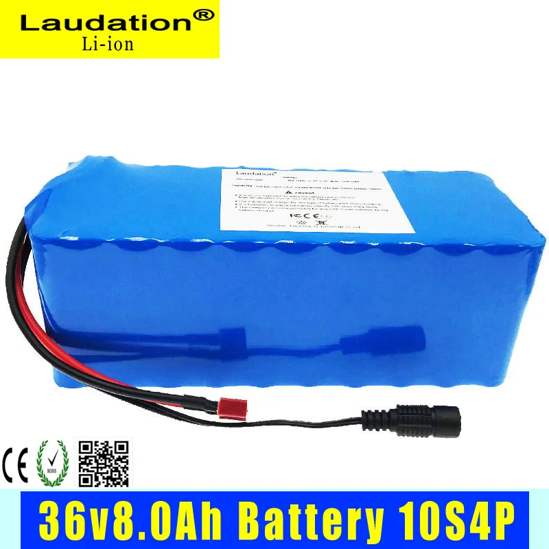 Laudation 36V Battery 8ah 10s 4p 36v Lithium ion Battery Pack With BMS18650 Case for 500W Electric  Bike Electric Scooter e-Bike