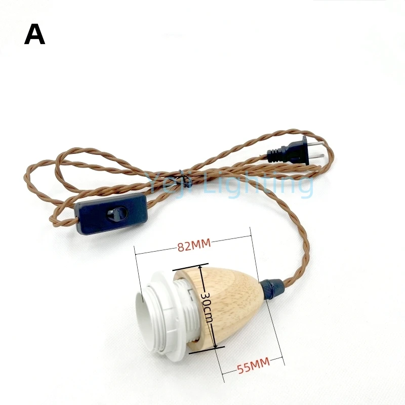 Ретро ностальгическая люстра из орехового дерева цвет E27 держатель лампы витая