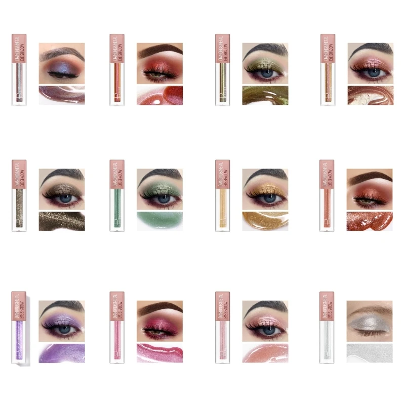 Жидкие тени для век мерцающие металлические цвета стойкий макияж глаз женщин и