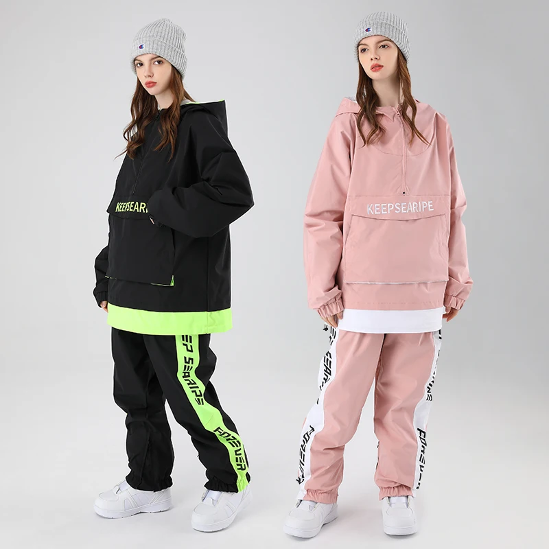 

2022 Ski Suit OVERSIZE Loose Hip-hop Version Ski Suit Suit Single Board Double Board Women's Men‘s Waterproof Snow Suit