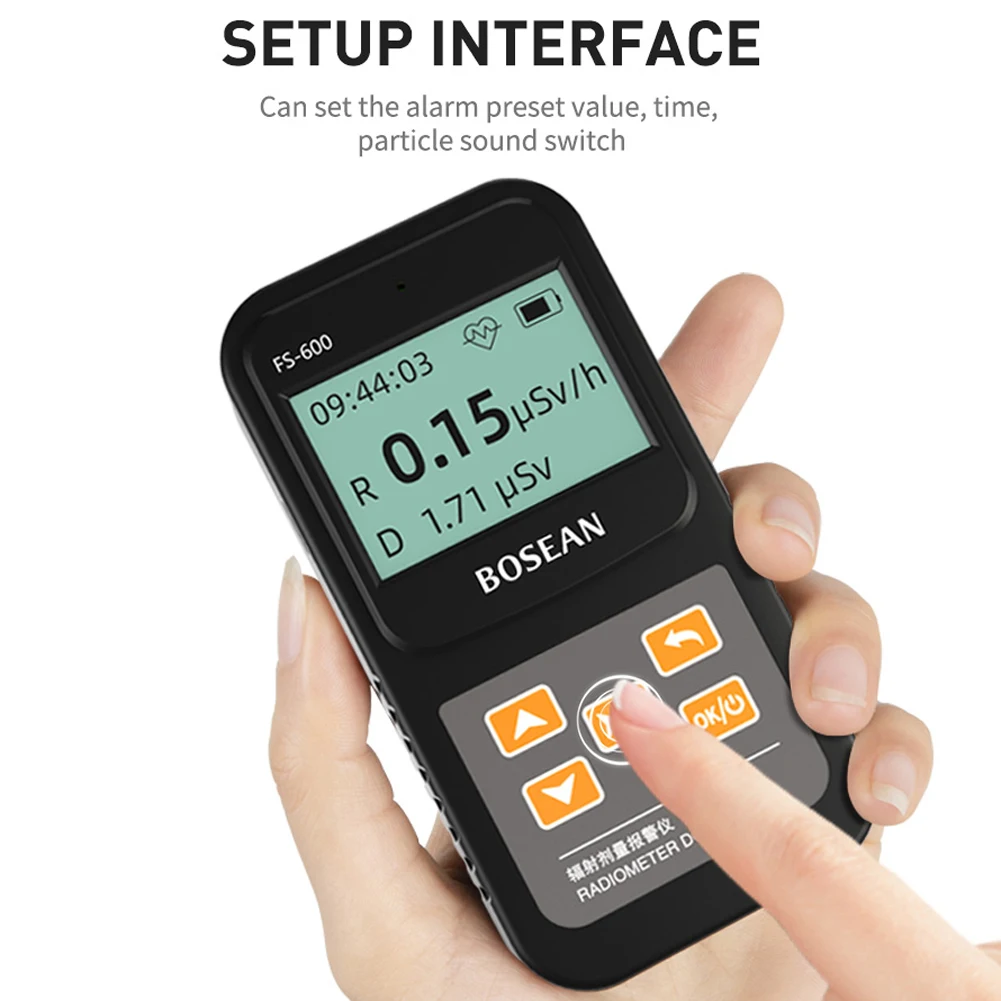 

FS-600 Geiger Nuclear Radiation Detector Meter Beta Gamma X-Ray Dosimeter Measure Instruments Electromagnetic Radiation Detector
