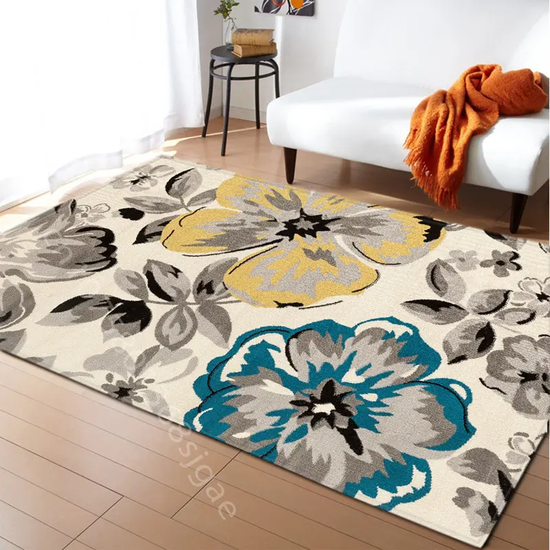 

3D Retro Flower Carpet Kitchen Floor Mat Entrance Anti-slip Area Rugs for Living Room Bedroom Decoration Washable Bath Sofa Mats