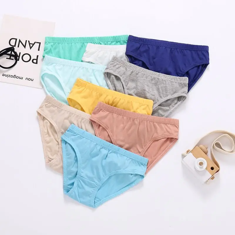 12pcs/Lot Random Colors Boys Solid Panties Kids Briefs  Children Underwear Shorts  Suit 1-10Years