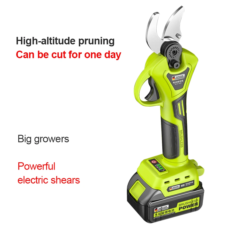 21V Cordless Electric Pruner Pruning Shear Efficient Fruit Tree Bonsai Pruning Branches Cutter 4 Gear Electric Landscaping Tool