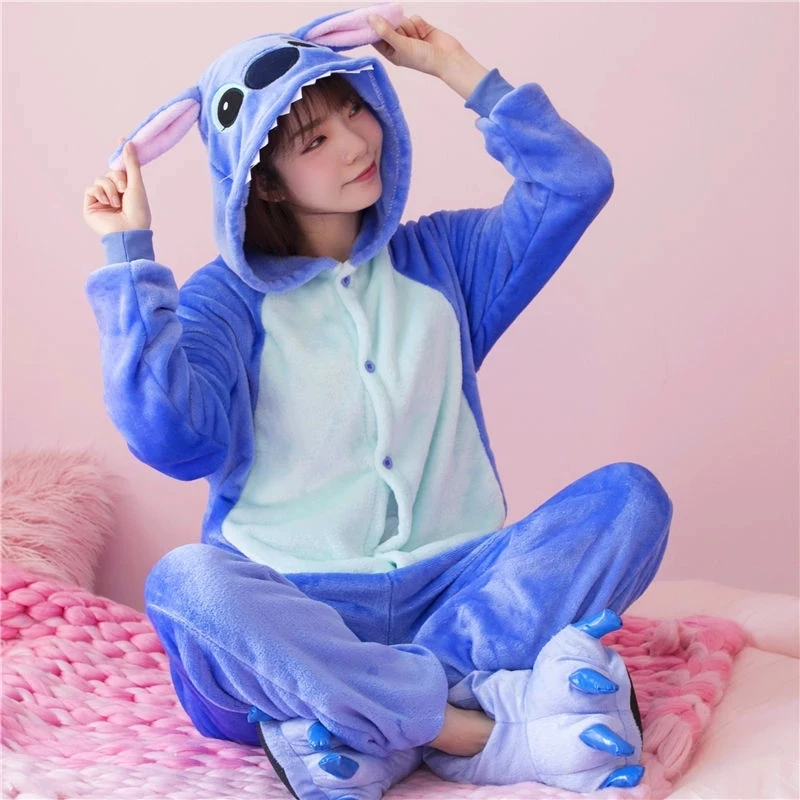 New Cartoon One Piece Pajamas Long Sleeve Pijama Loose Nightwear Suit Kigurumi Adults Kids Onesie Anime Cosplay Animal Sleepwear