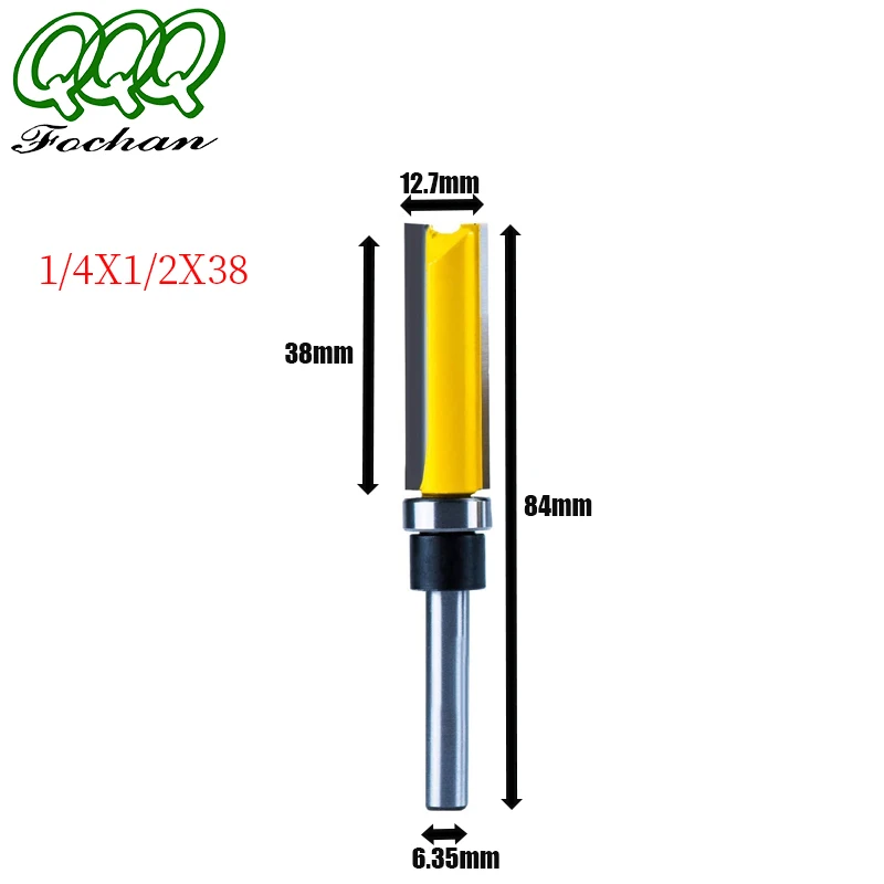 

Трафаретная фреза с хвостовиком 6,35 мм, насадка для обрезки шарнира с подшипником, прямой концевой триммер, очистка фрез для утапливания по д...