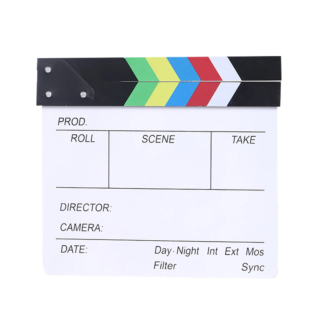 Director Film Clapboard Action Scene Clapper Board Wooden Movie Film Clap Slate  S  Black