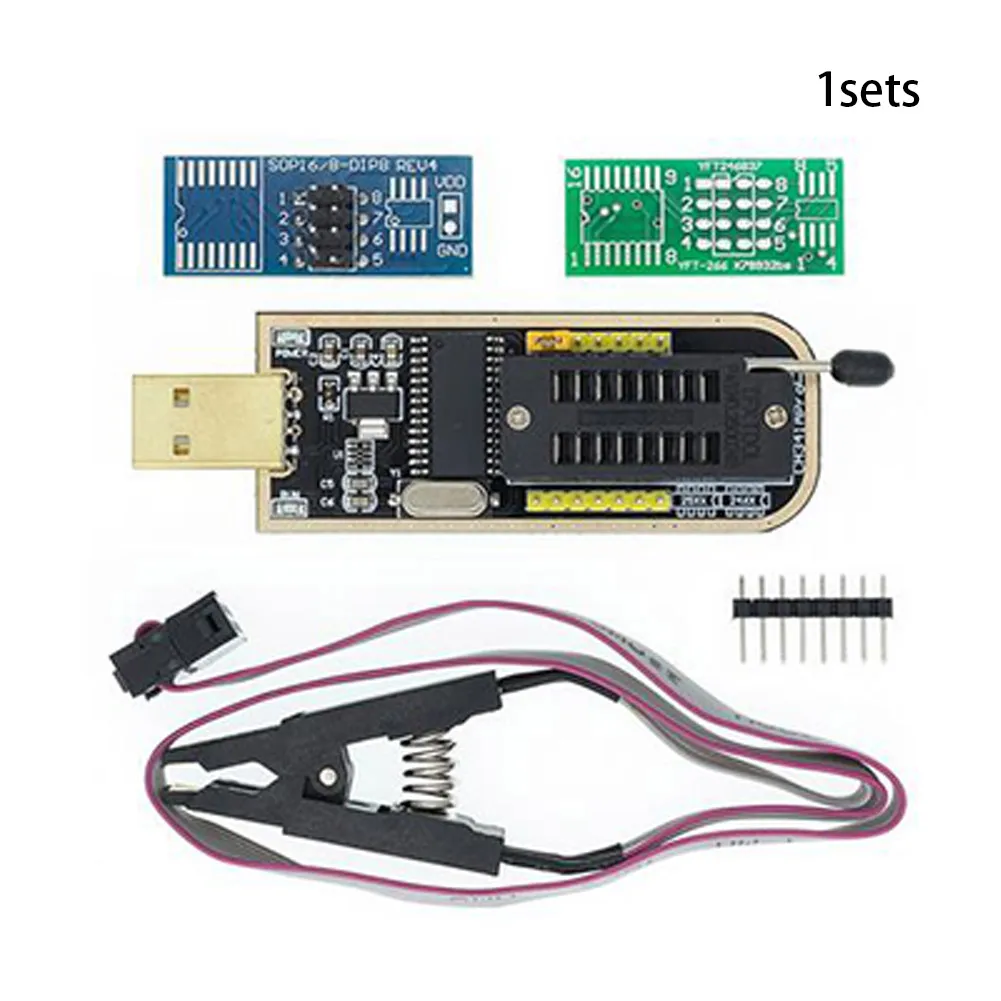 

USB Programmer For CH341A 24 25 Series EEPROM Flash 8pin/16pin Chips BIOS USB Programmer+SOIC8 SOP8 Chip IC Adapter