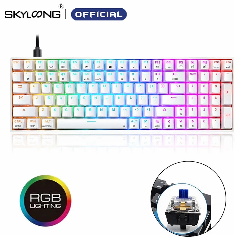 Skyloong SK96 GK96 Mechanical Keyboard 96 Keys USB Type C Bluetooth Wireless Dual Connection Mini RGB Gaming Accessories ABS OEM