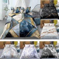 luxury marble lines duvet cover with pillowcase set bedding