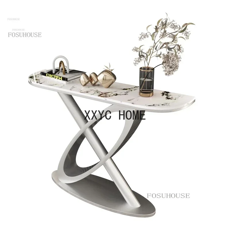 Европейские креативные консольные столы роскошный шиферный консольный столик