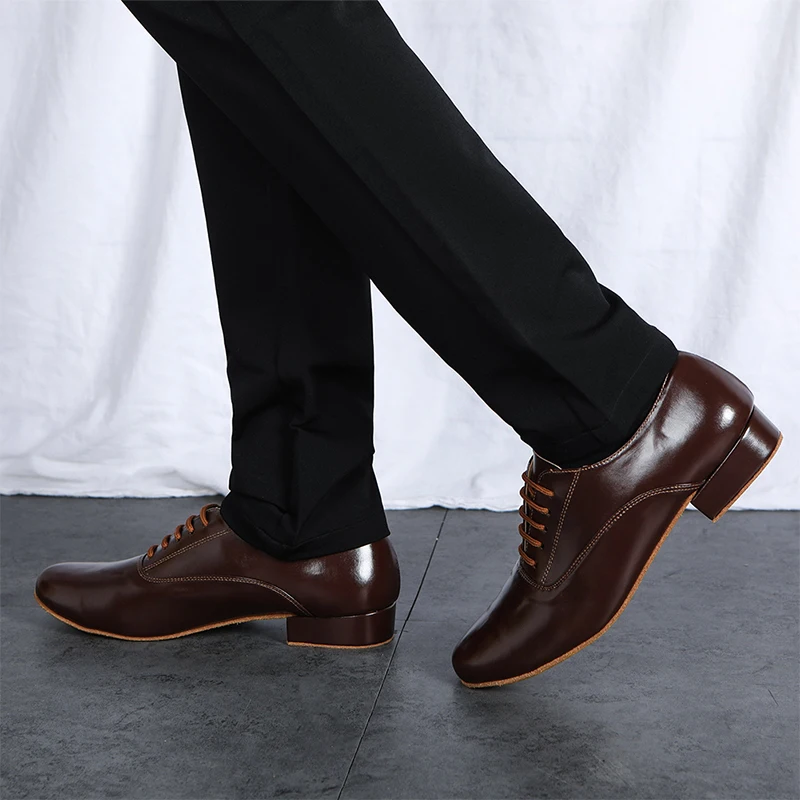 Ballroom Dance Shoes For Men Standard Modern Soft Bottom Latin Shoes Low Heel Smooth Swing Salsa Tango Waltz Dancing Shoe