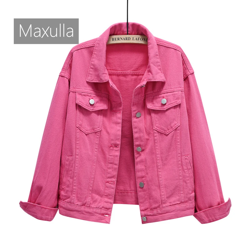 Весенняя женская джинсовая куртка уличная ветрозащитная винтажная однотонная