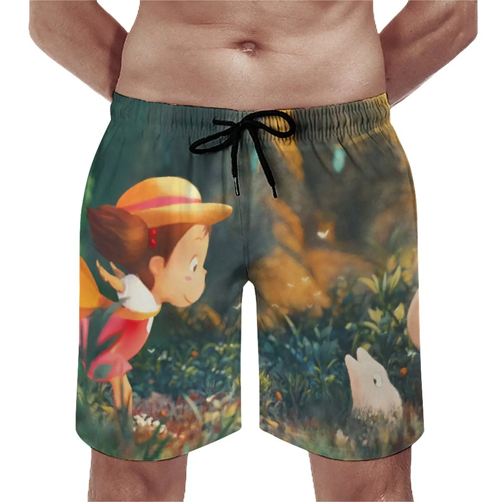 

Mei Run с Chibi и Chuu, пляжные шорты Totoro в лесу, бриджи, мужские Классические плавки большого размера с принтом