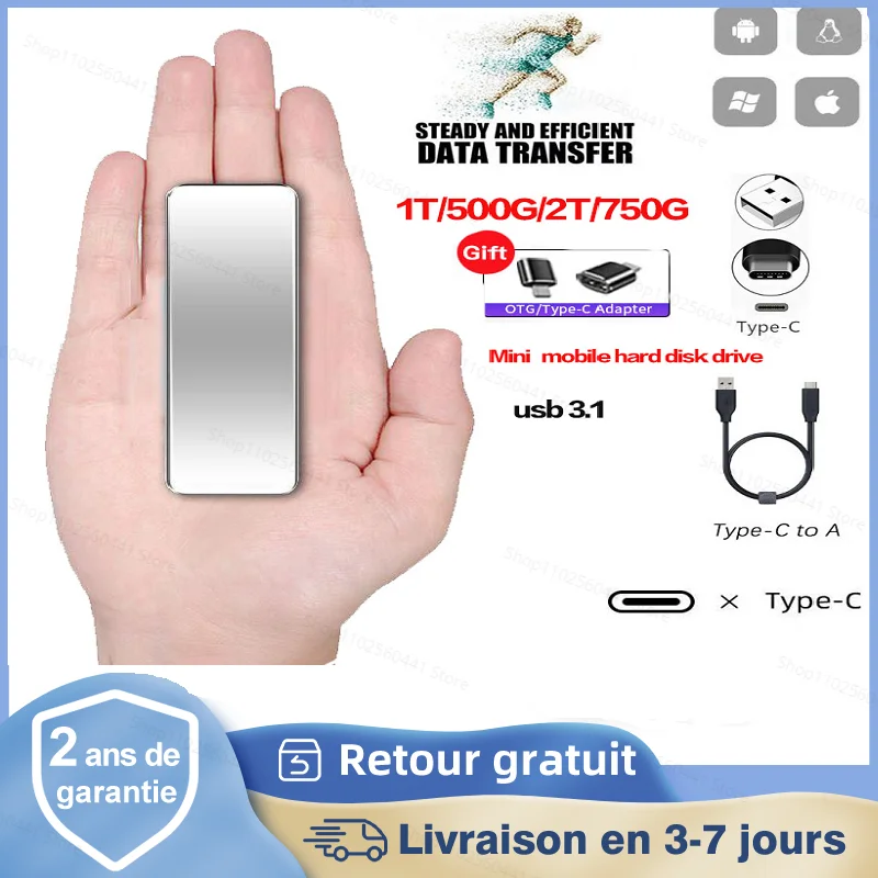 

External hard drive Type C for PS4 2TB 16TB USB 3.1 M.2 for Laptop Desktop SSD Flash Memory Disk SSD Solid State Drives For PC