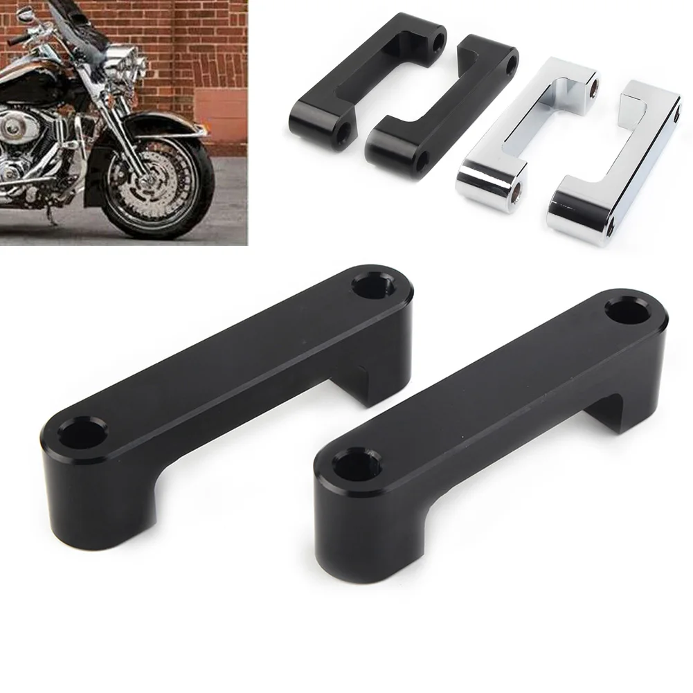 

21" Motorbike Front Fender Spacer Bracket Aluminum For Harley Touring Road King FLHT FLHR FLTR FLHX 1996-2013 Chrome/Black