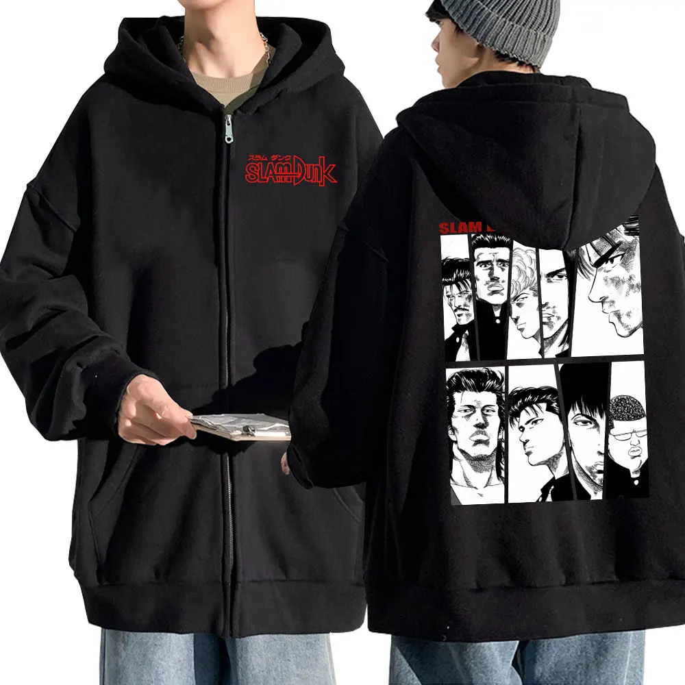 

Толстовка унисекс на молнии, аниме Slam Dunk, худи, Sakuragi Hanamichi Ryota Miyagi, с принтом в готическом стиле, Осень-зима