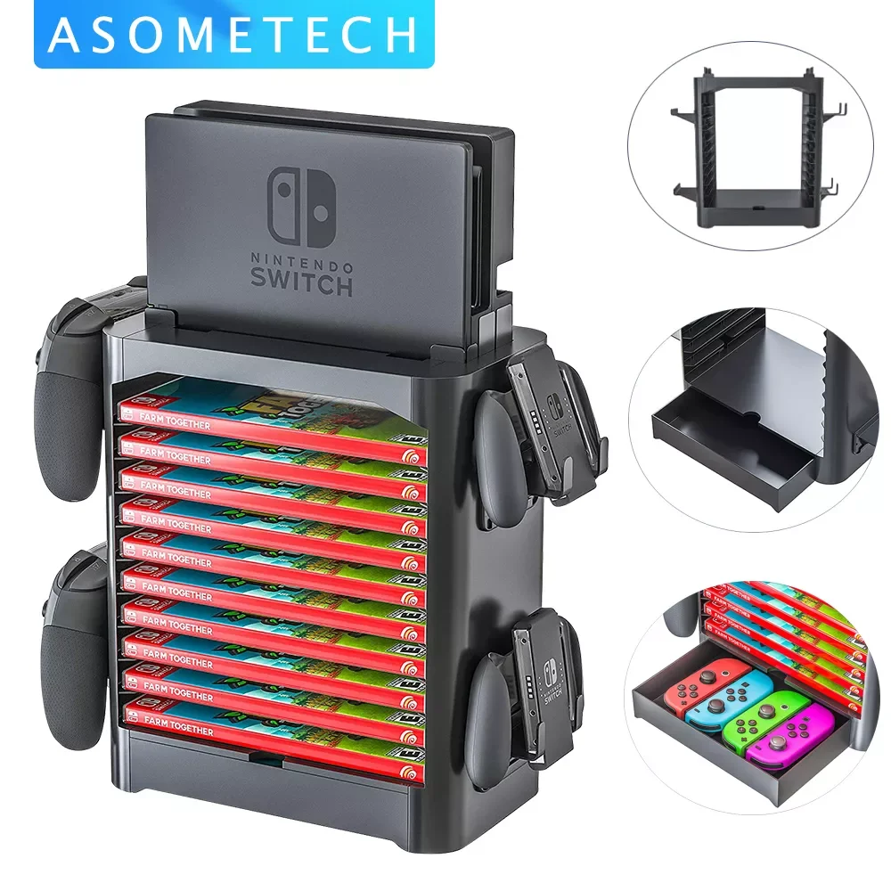 

Storage Stand For Nintendo Switch/OLED/Lite Console Accessories Case Nintend Switch Game CD Joycon Pro Controller Holder Tower
