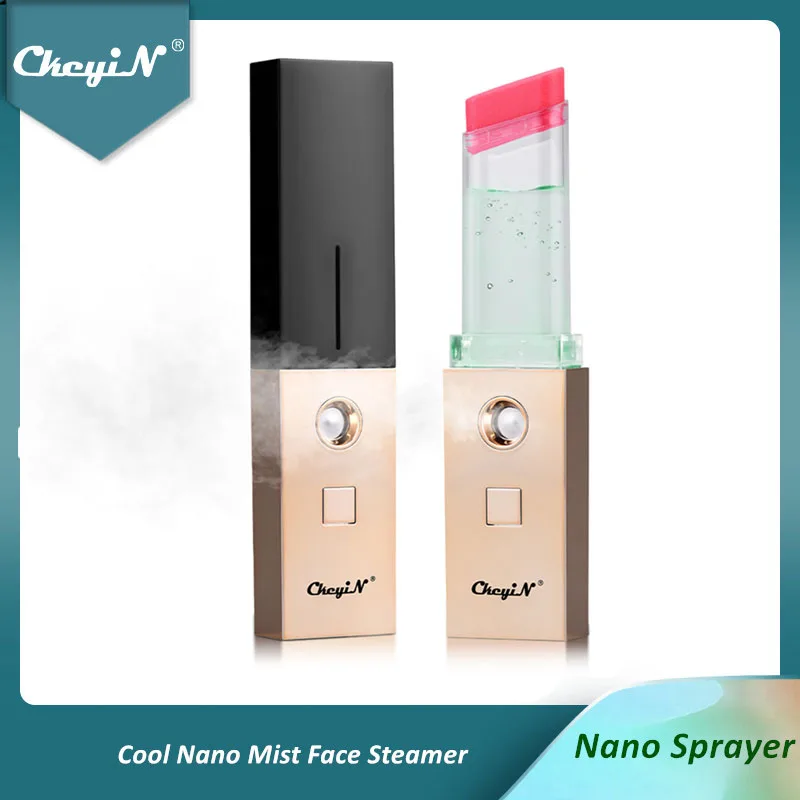 

CkeyiN Mini Nano Facial Sprayer Cool Mist Face Hydrating Steamer Rechargeable Skin Moisturizing Device Water Replenishment 30ml