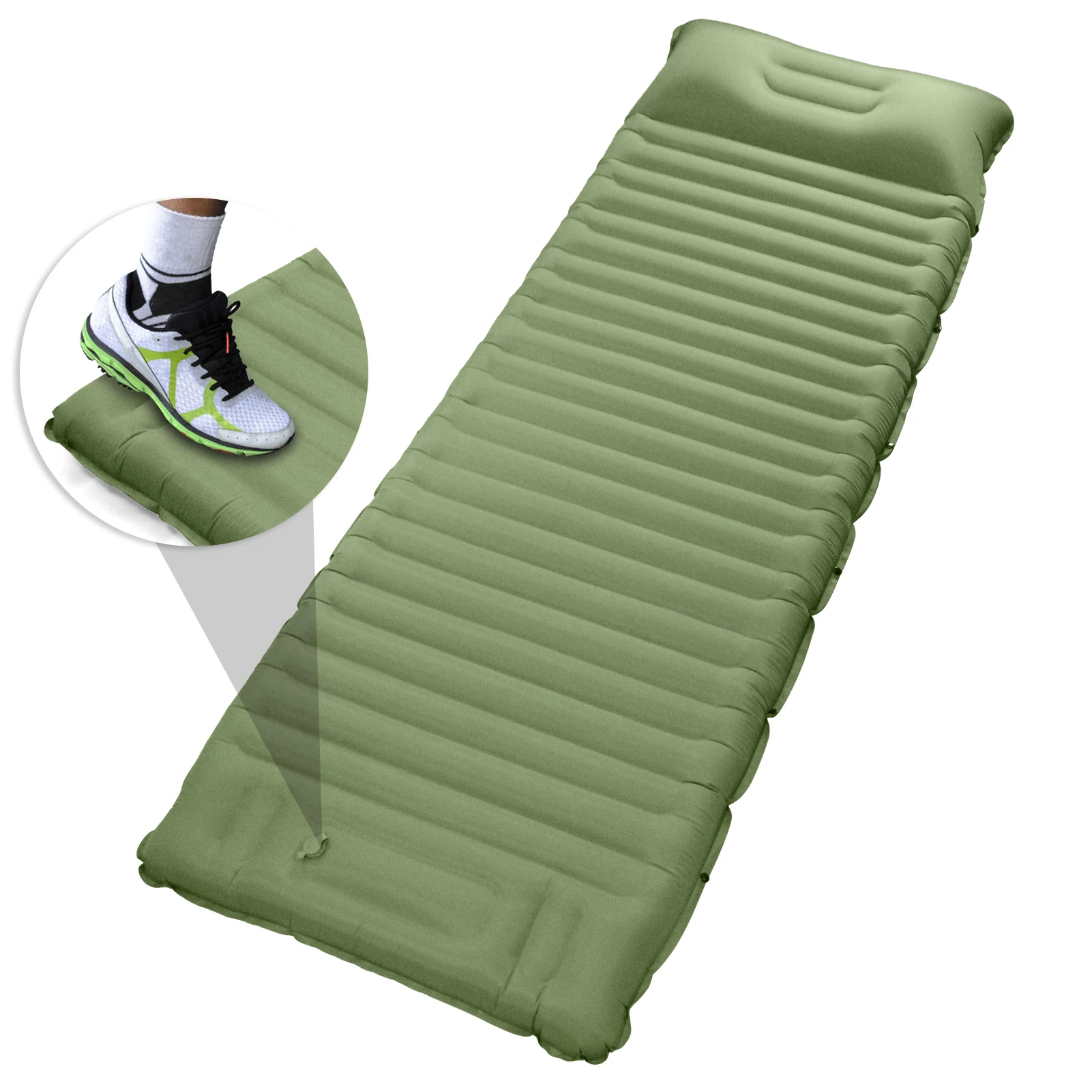 

Camping Thick 4 Inch Inflatable Sleeping Pad Extra Sleeping Mat Air Mattress with Built-in Pump for Backpacking Tent