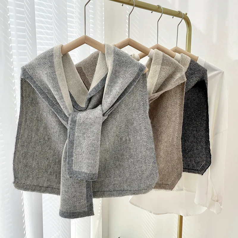 

Зимние теплые накладные воротники, шарфы для женщин, зимняя шаль, накидка, теплый воротник рубашки, аксессуары для шеи