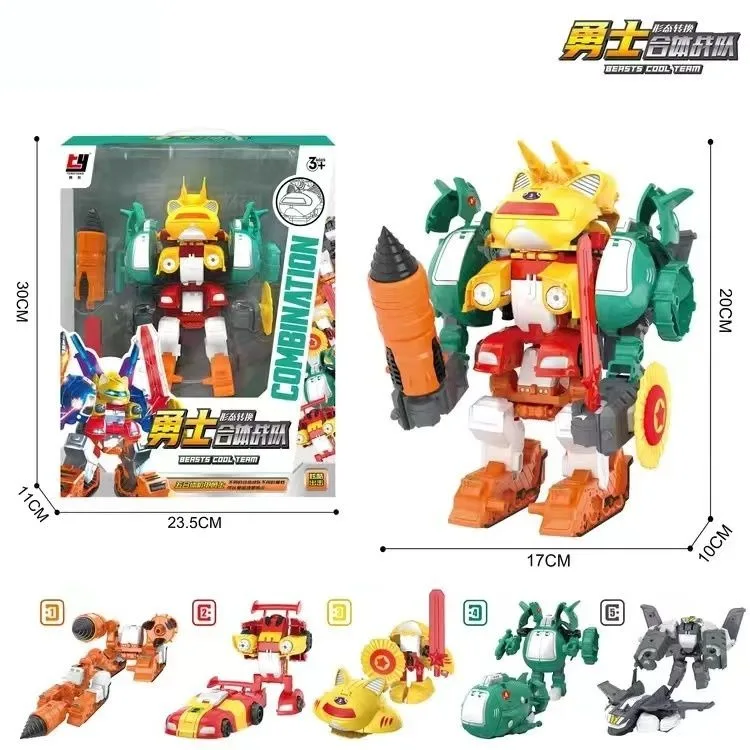 6 в 1 аниме-фигурки трансформация Ko Predaking сумасшедший зверь подходит для клана