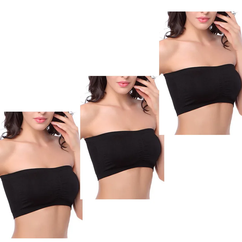 3 шт. Женский Бюстгальтер-бандо без бретелек | Женская одежда