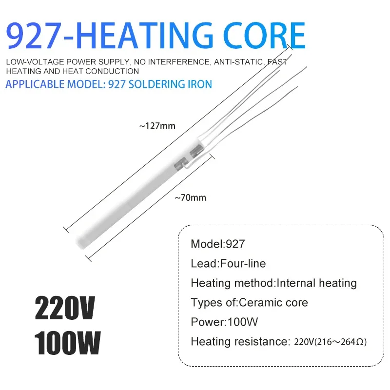

Электрический Паяльник 200 Вт С Регулируемой Температурой И Керамическим Нагревательным Элементом Для Моделей 907, 926, 927, 936
