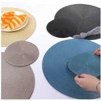 home dining round cookware pad heat insulation pvc non slip coasters table mat placemat woven mat
