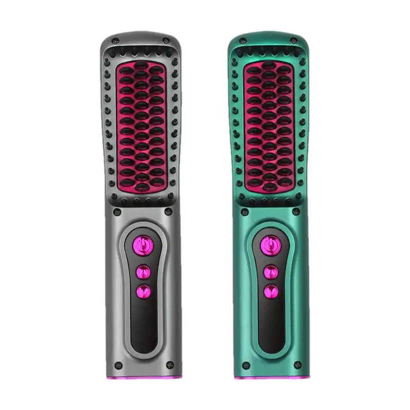 

Portable Hair Straightener Electric Hair Brush Straightener Rechargeable Battery Operated Travel Size Hair Straightener Cordless