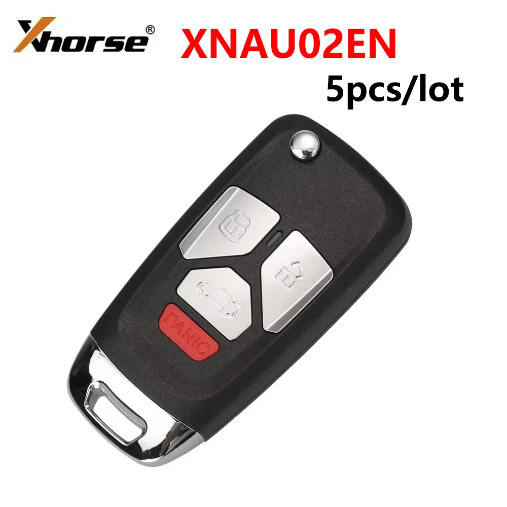 5 шт./лот XHORSE XNAU02EN XN беспроводной универсальный дистанционный ключ 4 кнопки для Audi