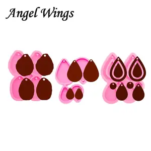 Блестящие серьги-кольца с разрывами силиконовые эпоксидные смолы геодезы формы с неровными краями формы ремесло DIY декоративная форма DY0251