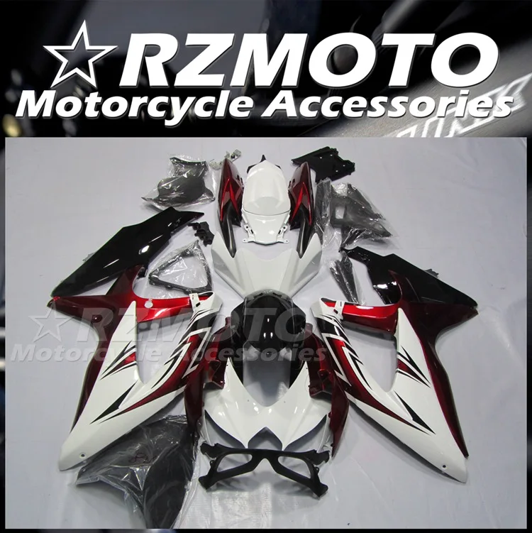 

4 подарка, новый комплект обтекателей из АБС-пластика, подходит для Suzuki GSX-R 600 750 K8 08 09 10 2008 2009 2010, набор обтекателей красного и белого цвета на з...
