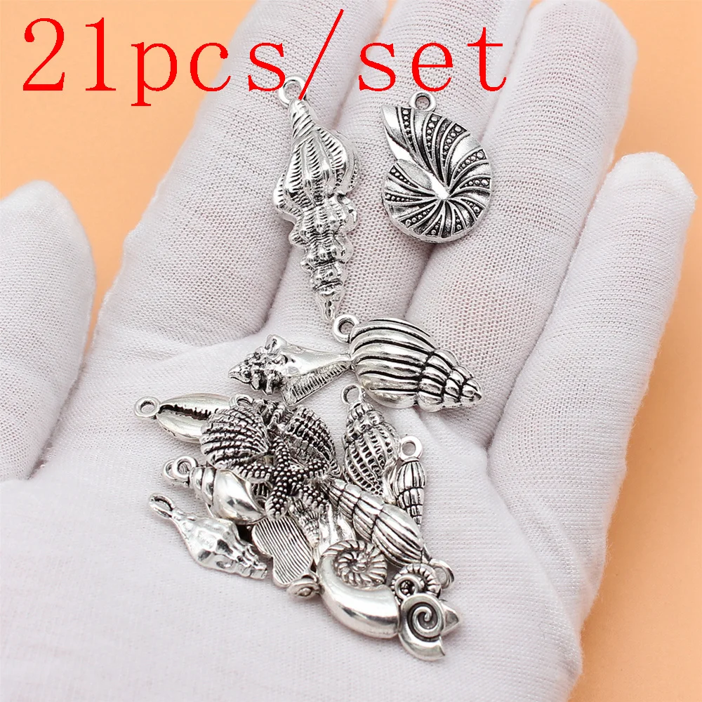 

New In Conch Charms Jewelry Making Supplies Findings 21pcs/set