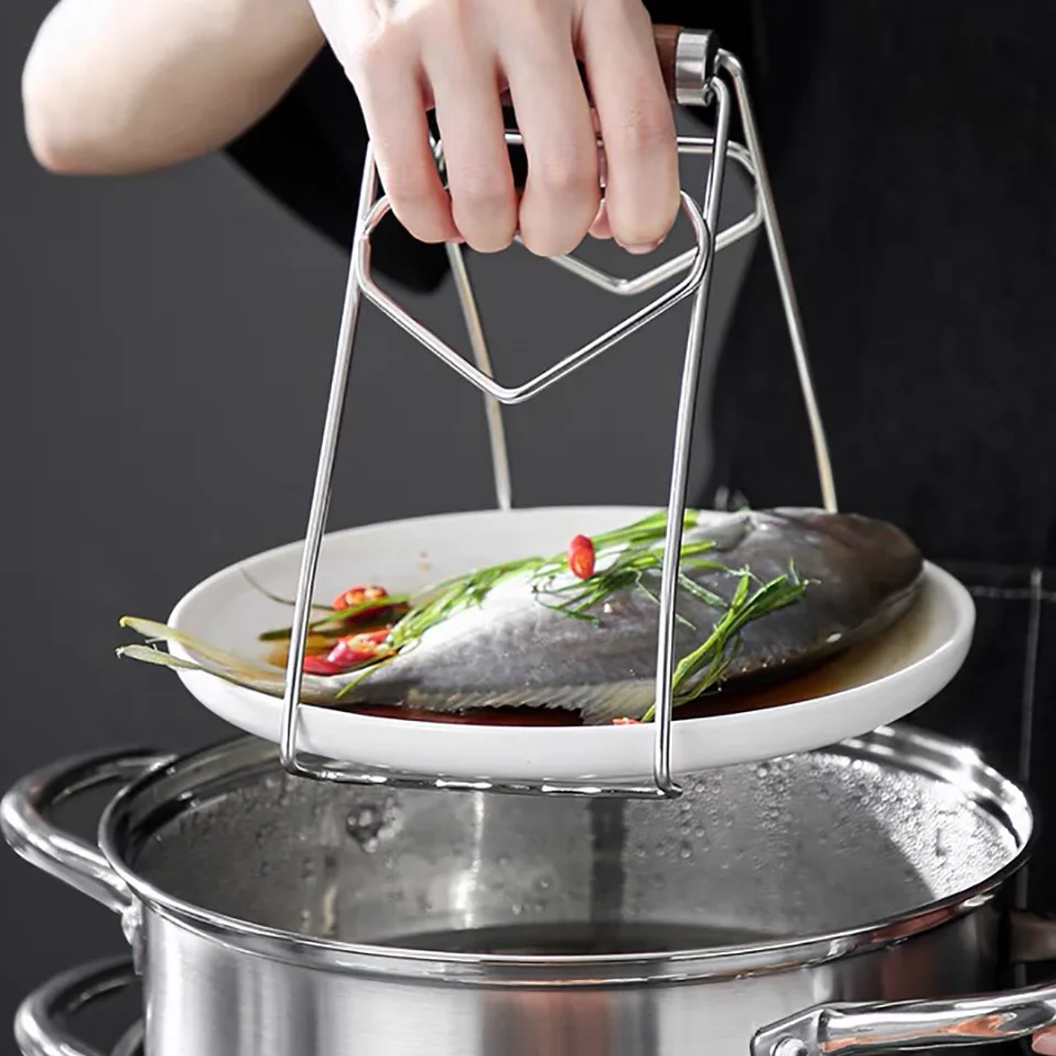 

Stainless Steel Dishes Anti-scalding Clip Kitchen Multi-function Tool Tray Casserole Non-slip Bowl Tongs Steamed Vegetable Clip