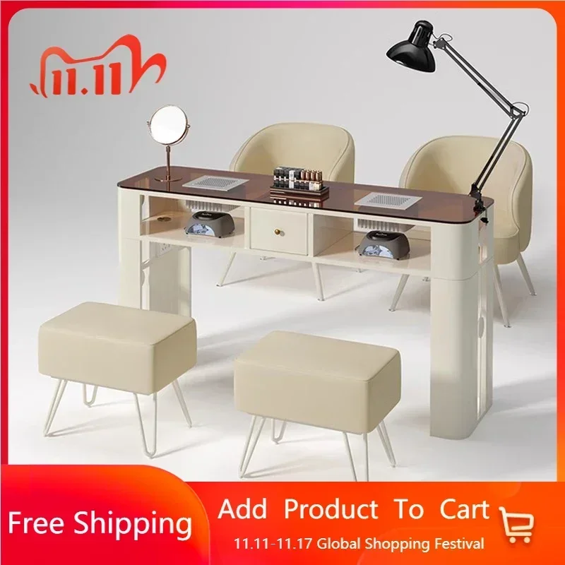 

Роскошный женский дизайнерский стол для дизайна ногтей эстетический Выдвижной Стол Мебель для салона маникюра LJ50MT