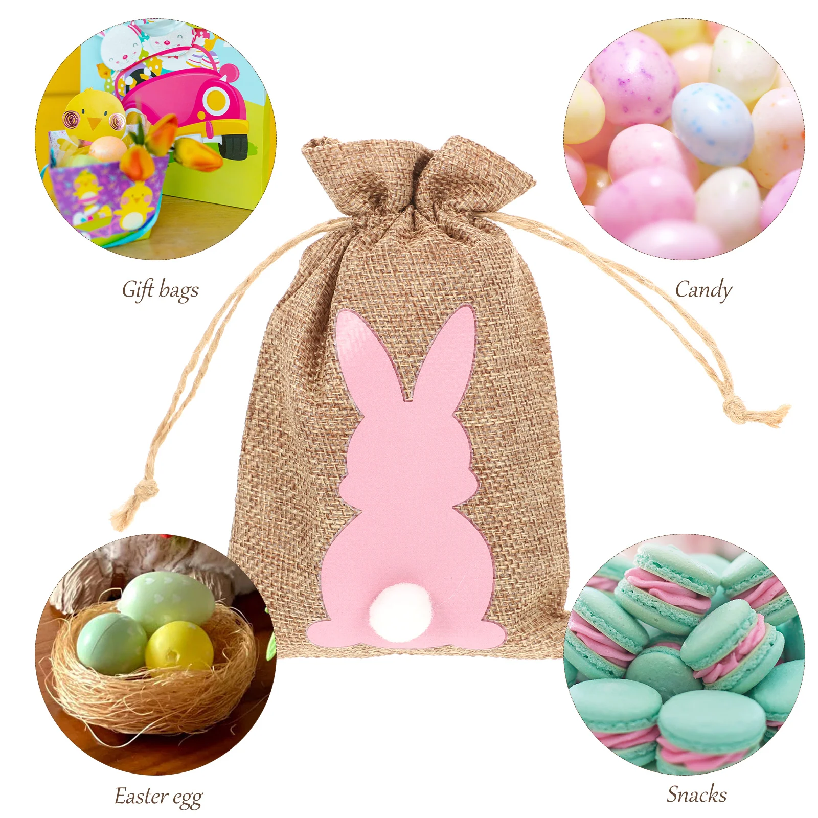 

120 Pcs Drawstring Easter Candy Gift Pouch Lovely Gift Bags Easter Themed Bags Gift Wrapping Bags Drawstring Gift Bags