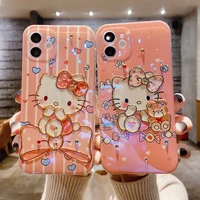 flash drill hello kitty phone cases for iphone 13 12 11 pro max xr xs max x back cover