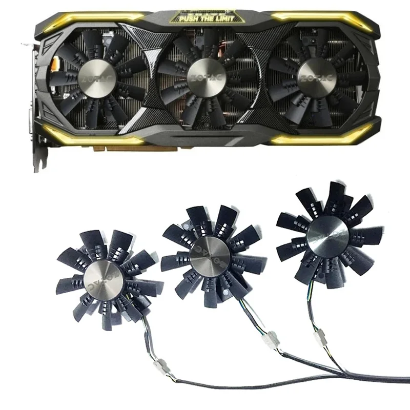 3 Pack GA92S2U DC 12V 0.46A 4Pin for Zotac Geforce Gtx1080 1070 Ti Amp Extreme Graphics Cooling Fan