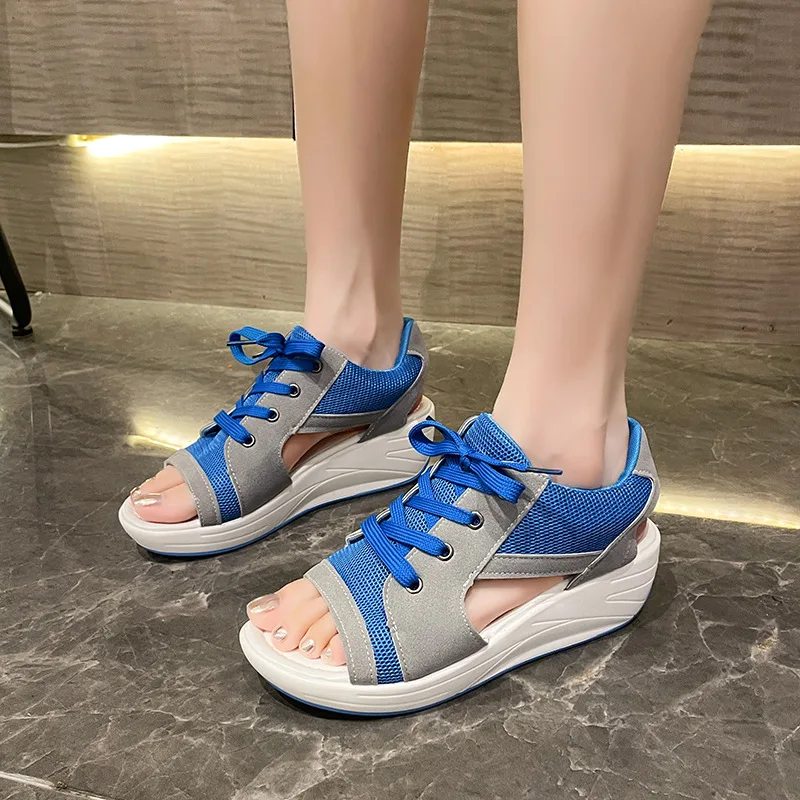 

Fashion Women Sandals Summer New Lady Platform Chunky Sandals Comfortable Mesh Open Toe Casual Sports Ladies Shoes Plus Size 43