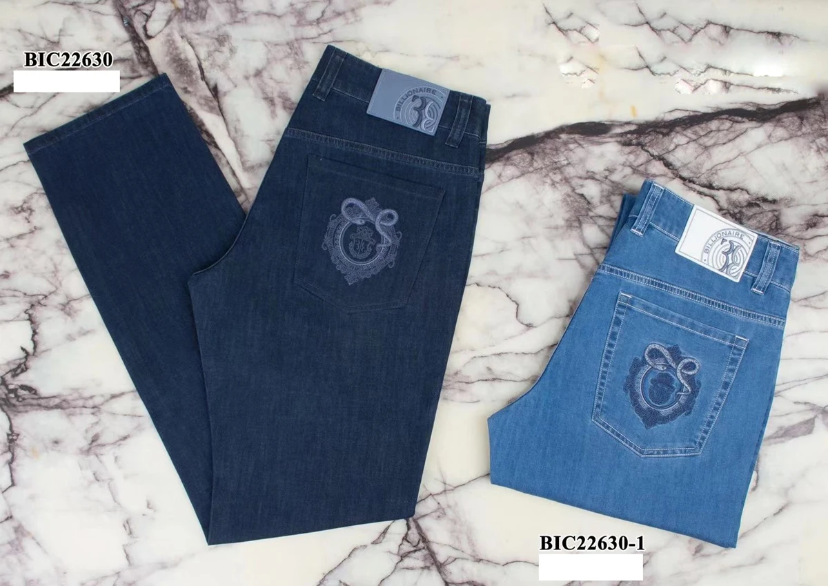 

Джинсы мужские тонкие эластичные с вышивкой, большие размеры 31-40