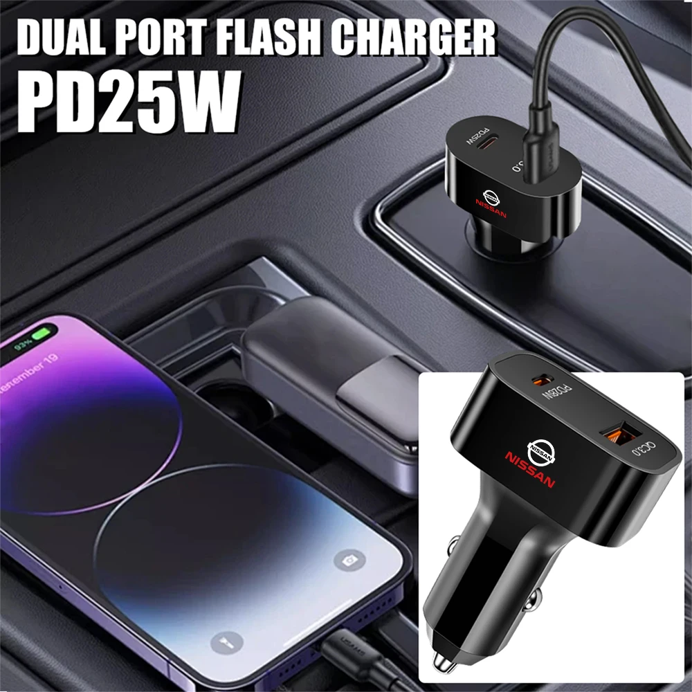 QC3.0 USB-адаптер Автомобильное зарядное устройство для телефона Двухпортовое