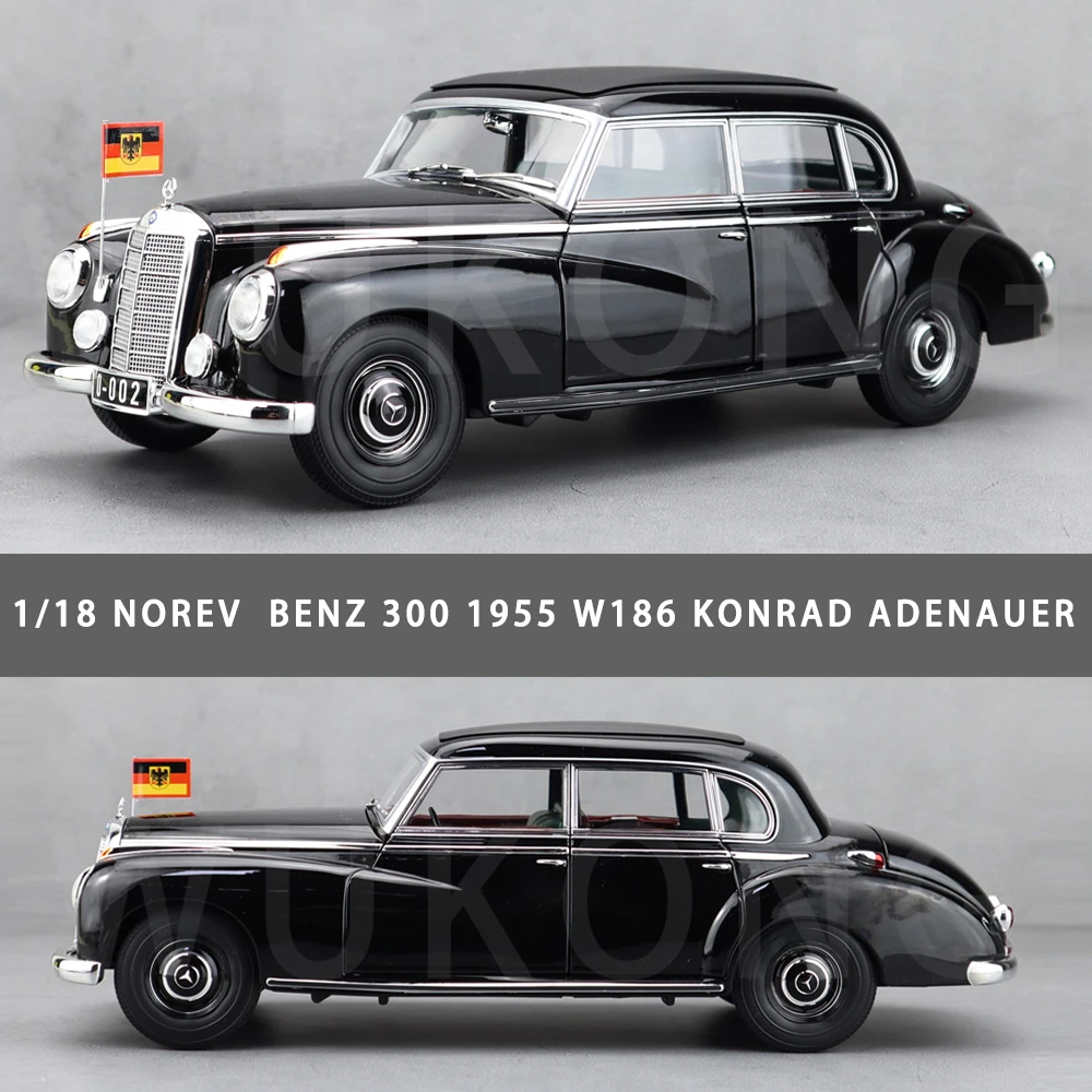 

1/18 300 1955 W186 Конрад аденауер NOREV 183707 литые модели автомобилей, игрушки, подарки для отца, друзей
