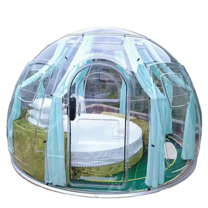 Фото Современный купольный дом-шатер Star Dome: геодезическая прозрачная ПВХ-палатка для улицы, водонепроницаемая, для сада, виллы, курорта, кемпинга №3