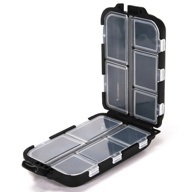 

Fishing Tackle Box 10 Compartment Lure Hook Storage Case Double Sided Fishing Tool Organizer Multifunctional Bait Container